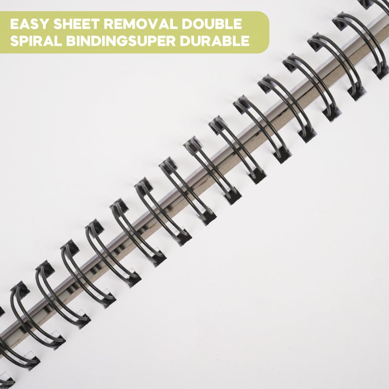 CONDA 9"x12" Double-Sided Hardbound Sketchbook, 60 Sheets, Heavyweight Hardcover Sketchbook, Spiral Sketch Pad, Durable Acid Free Drawing Paper for Drawing Painting - Image 3